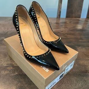 Christian Louboutin Anjalina 100 Patient Leather Pumps